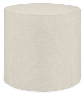 Aero 20 diam 18h Round Ottoman in Sumner Ivory - Ottomans - Living ...